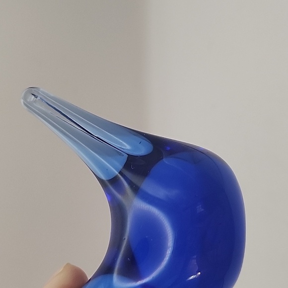 Vintage Blue Glass Bird 3" X 2" - Picture 8 of 8